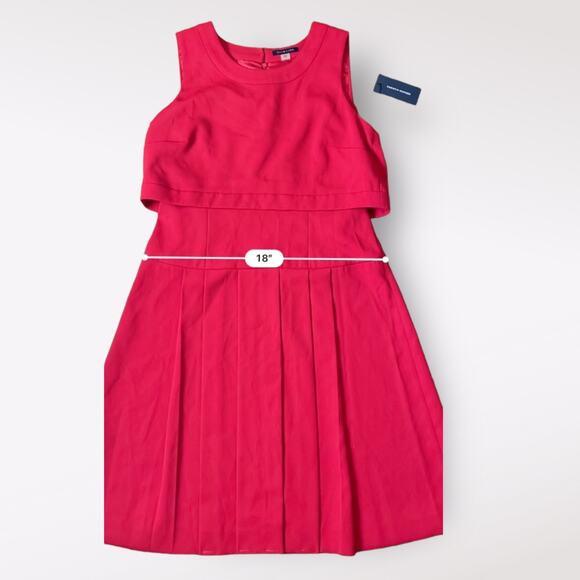 Tommy Hilfiger Red Pleated Mod Retro Style Knee Length Dress Size 10 - Picture 5 of 10